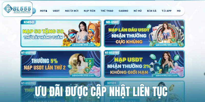 Ưu đãi được cập nhật liên tục